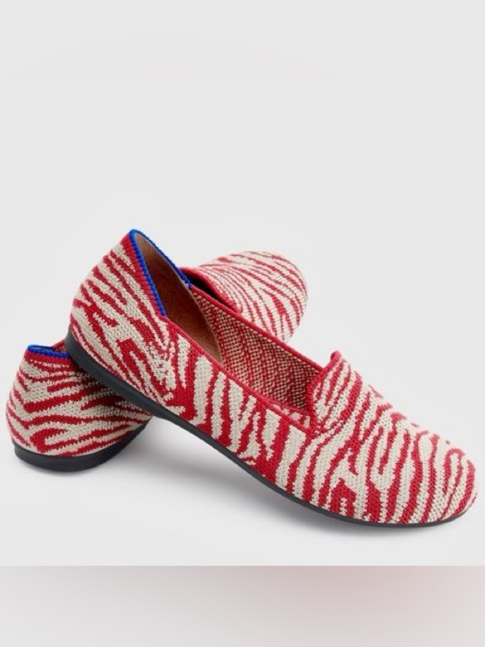 Rothys Red Zebra Loafers Size 7